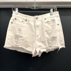 White jean shorts